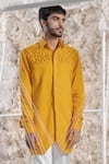 Buy_Runit Gupta_Yellow Pure Cotton Smocked Kurta _at_Aza_Fashions