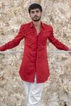 Buy_Runit Gupta_Red Pure Cotton Smocked Kurta  _at_Aza_Fashions