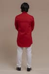 Shop_Runit Gupta_Red Pure Cotton Smocked Kurta  _at_Aza_Fashions