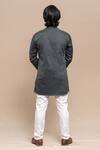 Shop_Runit Gupta_Gray Pure Cotton Smoked Grey Kurta And Pant Set For Kids_at_Aza_Fashions