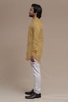 Runit Gupta_Beige Pure Cotton Smocked Kurta And Pant Set  _Online_at_Aza_Fashions