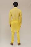 Shop Runit Gupta Yellow Kurta Chanderi Silk Churidar Pure Cotton Embroidered And at Aza Fashions Shop_Runit Gupta_Yellow Kurta Chanderi Silk Churidar Pure Cotton Embroidered And _at_Aza_Fashions