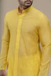 Runit Gupta Yellow Kurta Chanderi Silk Churidar Pure Cotton Embroidered And at Aza Fashions Runit Gupta_Yellow Kurta Chanderi Silk Churidar Pure Cotton Embroidered And _at_Aza_Fashions
