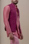 Runit Gupta_Purple Silk Quilted Nehru Jacket _at_Aza_Fashions