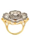 The Alchemy Studio_Black Diamonds Floral Uncut Ring _Online_at_Aza_Fashions