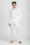 Runit Gupta_White Cotton Linen Thread Work Hot Air Balloon Embroidered Shirt _Online_at_Aza_Fashions