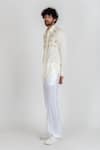 Runit Gupta_White Cotton Linen Embroidered Bead Work Shirt_Online_at_Aza_Fashions