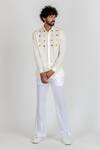 Buy_Runit Gupta_White Cotton Linen Embroidered Bead Work Shirt_Online_at_Aza_Fashions