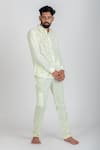 Buy_Runit Gupta_White Enzyme Washed Cotton Thread Work Island Embroidered Shirt_Online_at_Aza_Fashions