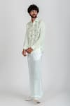 Buy_Runit Gupta_White Enzyme Washed Cotton Thread Work Sail Boat Shirt_Online_at_Aza_Fashions