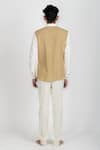 Shop_Runit Gupta_White Cotton Linen Thread Work Camel Embroidered Shirt_at_Aza_Fashions