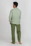 Shop_Runit Gupta_Green Cotton Linen Solid Shirt Style _at_Aza_Fashions