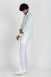 Runit Gupta_White Cotton Linen Bead Work Embroidered Shirt_Online_at_Aza_Fashions