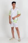 Runit Gupta_White Enzyme Washed Cotton Tie Dye Shirt_Online_at_Aza_Fashions