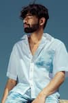 Buy_Runit Gupta_White Enzyme Washed Cotton Hand Cut Tie Dye Shirt  _at_Aza_Fashions