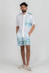 Buy_Runit Gupta_White Enzyme Washed Cotton Hand Cut Tie Dye Shirt  _Online_at_Aza_Fashions