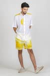 Shop_Runit Gupta_White Enzyme Washed Cotton Tie Dye Shirt_Online_at_Aza_Fashions