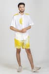 Runit Gupta_White Enzyme Washed Cotton Tie Dye Shirt_at_Aza_Fashions