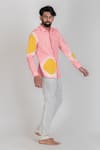 Buy_Runit Gupta_Pink Enzyme Washed Cotton Hand Cut Tie Dye Shirt  _at_Aza_Fashions