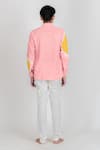 Shop_Runit Gupta_Pink Enzyme Washed Cotton Hand Cut Tie Dye Shirt  _at_Aza_Fashions