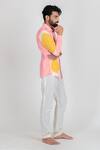 Runit Gupta_Pink Enzyme Washed Cotton Hand Cut Tie Dye Shirt  _Online_at_Aza_Fashions