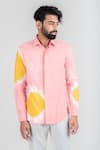 Buy_Runit Gupta_Pink Enzyme Washed Cotton Hand Cut Tie Dye Shirt  _Online_at_Aza_Fashions