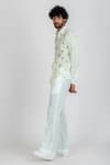 Runit Gupta_White Enzyme Washed Cotton Plain Solid Bell Bottom Pant  _Online_at_Aza_Fashions