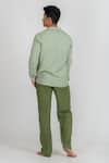 Shop_Runit Gupta_Green Enzyme Washed Cotton Plain Solid Hand Dyed Pant  _at_Aza_Fashions