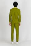 Shop_Runit Gupta_Green Enzyme Washed Cotton Plain Colourblock Pant  _at_Aza_Fashions