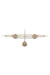 Riana Jewellery_Gold Plated Jadtar Stone Layered Mathapatti _Online_at_Aza_Fashions