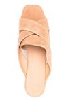 Sephyr_Beige Suede Cross Strap Platform Mules _Online_at_Aza_Fashions