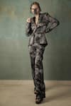 Buy_Nidhi Yasha_Black Brocade Woven Notched Lapel Collar Blazer And Pant Set  _at_Aza_Fashions