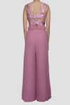 Shop_Riraan Couture_Pink Pure Silk V Neck Pant Set With Draped Dupatta _at_Aza_Fashions