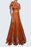 Riraan Couture_Orange Printed Silk Lehenga Set_Online_at_Aza_Fashions