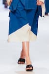 Buy_Stoique_Blue Handloom Cotton Colorblock A-line Skirt _Online_at_Aza_Fashions