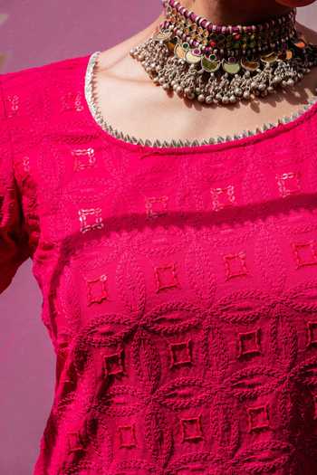 Rivaaj Organza short kurta, gharara & dupatta - Golden main image 1