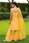Shop Rashi Jain Yellow Chanderi V Neck Subha Kurta Sharara Set at Aza Fashions Shop_Rashi Jain_Yellow Chanderi V Neck Subha Kurta Sharara Set _at_Aza_Fashions