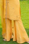 Shop Rashi Jain Yellow Chanderi V Neck Subha Kurta Sharara Set Online at Aza Fashions Shop_Rashi Jain_Yellow Chanderi V Neck Subha Kurta Sharara Set _Online_at_Aza_Fashions