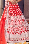 Buy_Riantas_Red Raw Silk Embroidery Sweetheart Neck Bridal Lehenga Set  _Online_at_Aza_Fashions