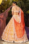 Shop_Riantas_Yellow Raw Silk Embroidery Sweetheart Neck Bridal Lehenga Set _at_Aza_Fashions