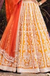 Shop_Riantas_Yellow Raw Silk Embroidery Sweetheart Neck Bridal Lehenga Set _Online_at_Aza_Fashions