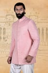 Buy_Rohit Kamra Jaipur_Pink Matka Silk Embroidered Bandhgala Set _Online_at_Aza_Fashions