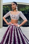 Buy_Riantas_Purple Pure Silk Lining Chroma Embroidery Pearl Bridal Lehenga Set  _Online_at_Aza_Fashions