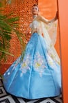 Buy_Riantas_Blue Lehenga And Blouse Taffeta Embroidery Tiffany Rose Bridal Set _at_Aza_Fashions