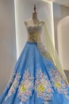 Buy_Riantas_Blue Lehenga And Blouse Taffeta Embroidery Tiffany Rose Bridal Set _Online_at_Aza_Fashions