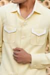 Rohit Kamra Jaipur_Yellow Linen Safari Kurta  _Online_at_Aza_Fashions