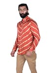 Buy_Rohit Kamra Jaipur_Red Silk Leheriya Shirt  _at_Aza_Fashions
