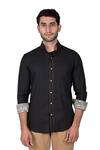 Rohit Kamra Jaipur_Black Matka Silk Printed Shirt And Pant Set  _Online_at_Aza_Fashions