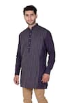 Buy_Rohit Kamra Jaipur_Purple Linen Kurta  _at_Aza_Fashions