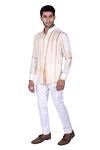 Shop_Rohit Kamra Jaipur_White Silk Dyed Shirt  _at_Aza_Fashions